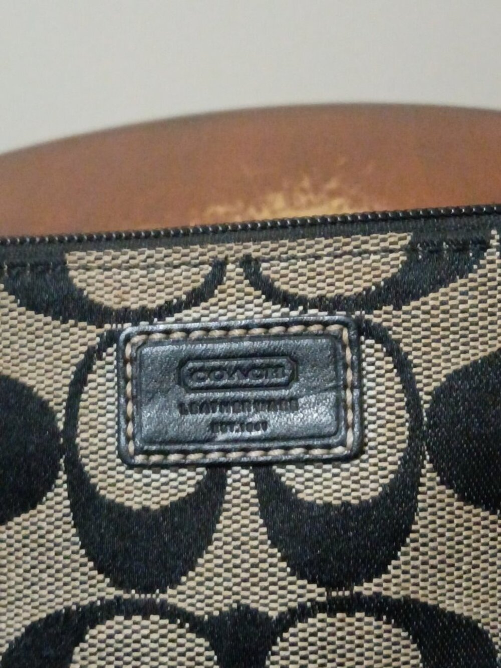 Coach Classic Signature Logo Black Gray Wristlet Coin Purse - Picture 2 of 13